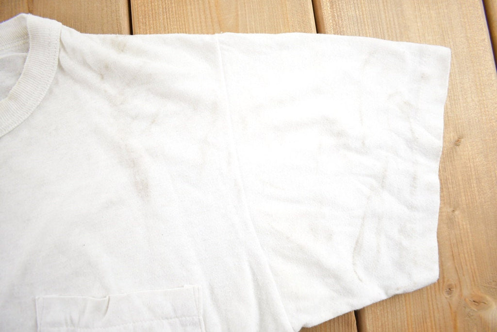 Vintage 1970s Rough Plain White T-Shirt