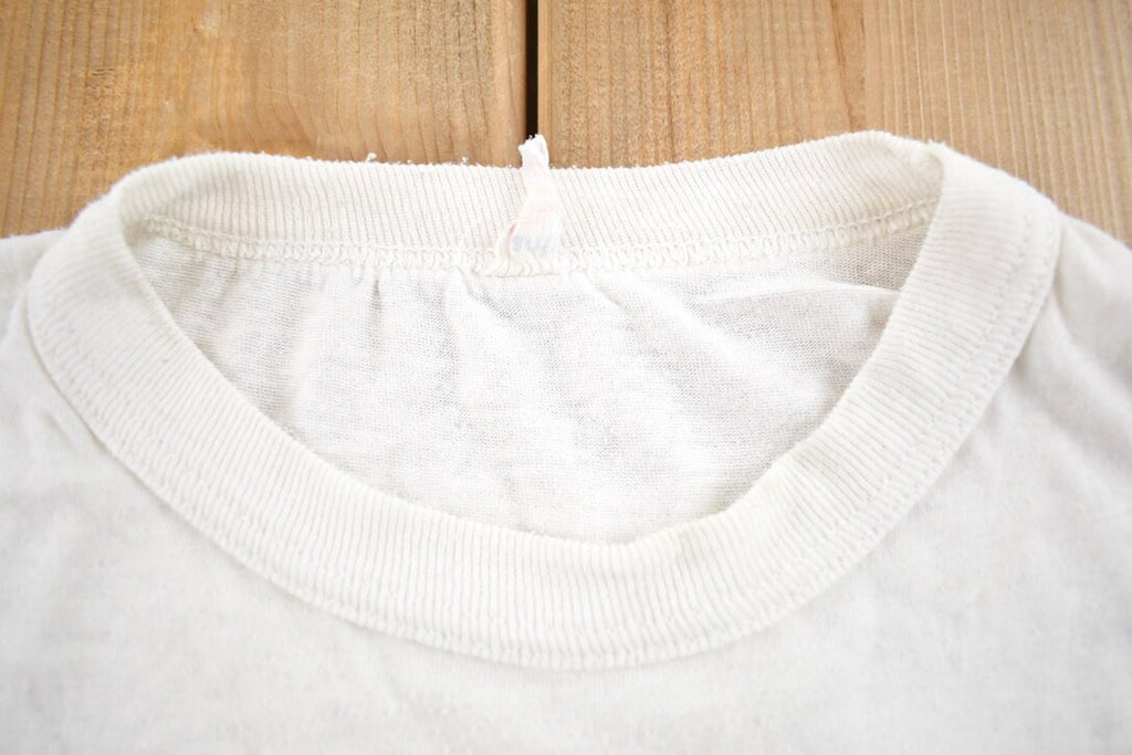 Vintage 1970s Rough Plain White T-Shirt