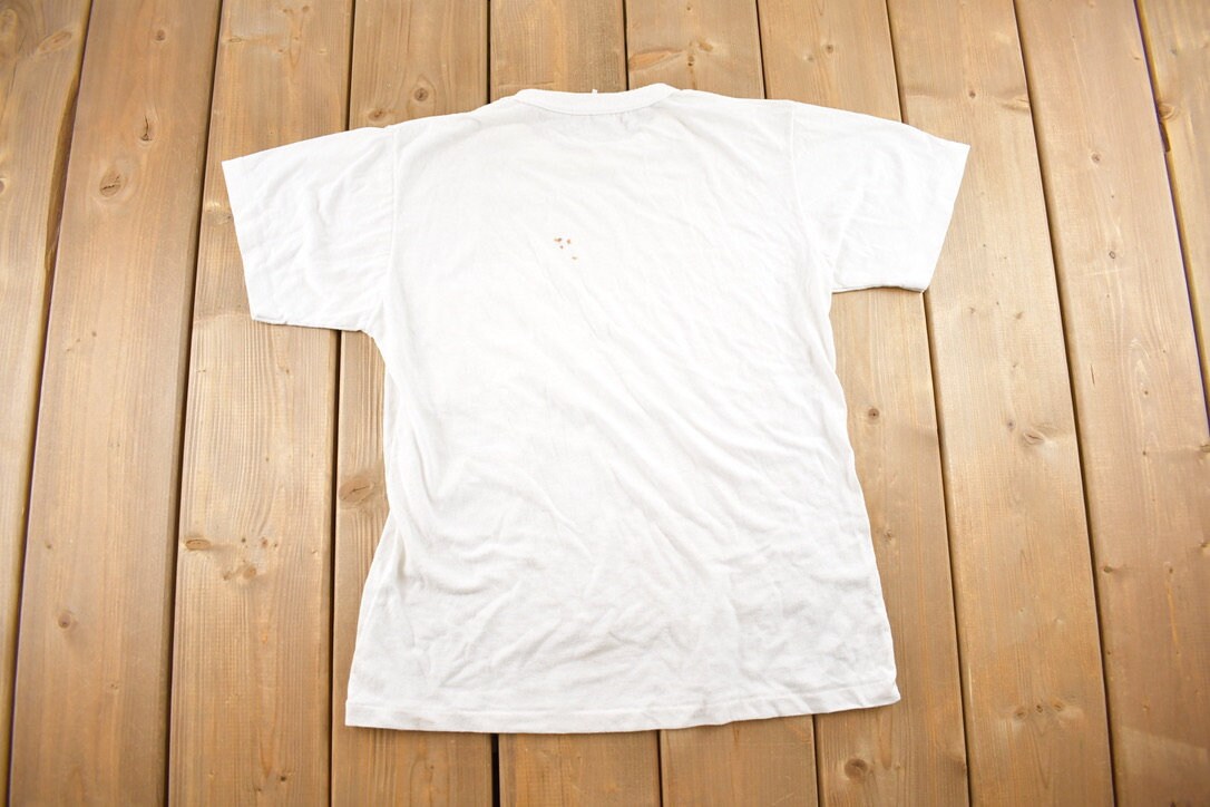 Vintage 1970s Rough Plain White T-Shirt