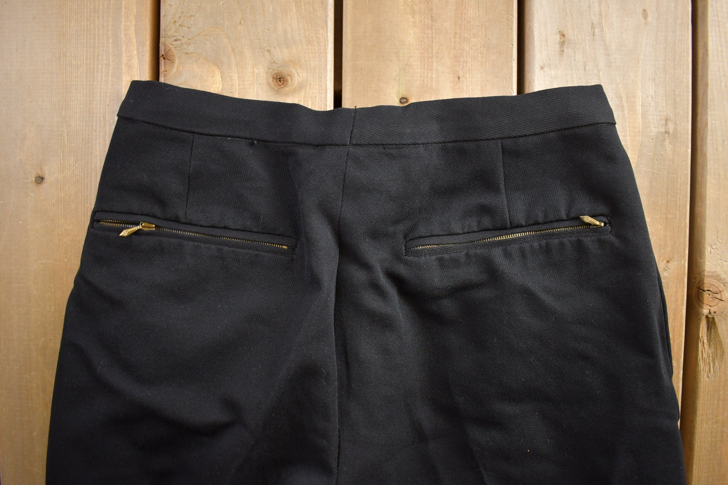 Vintage 1950s Aus Helanca Garn Black Ski Pants Size 32x31