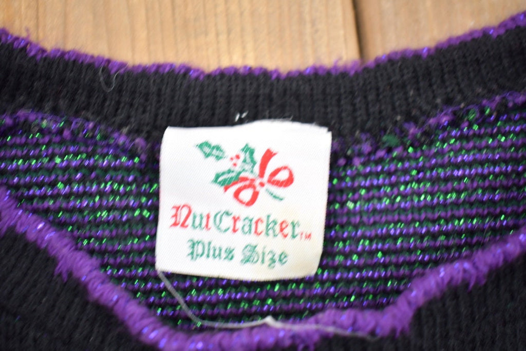 Vintage 1990s Nutcracker Floral Knitted Sweater
