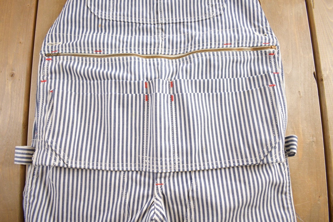 Vintage 1970s Big Mac Hickory Striped Bib Overalls