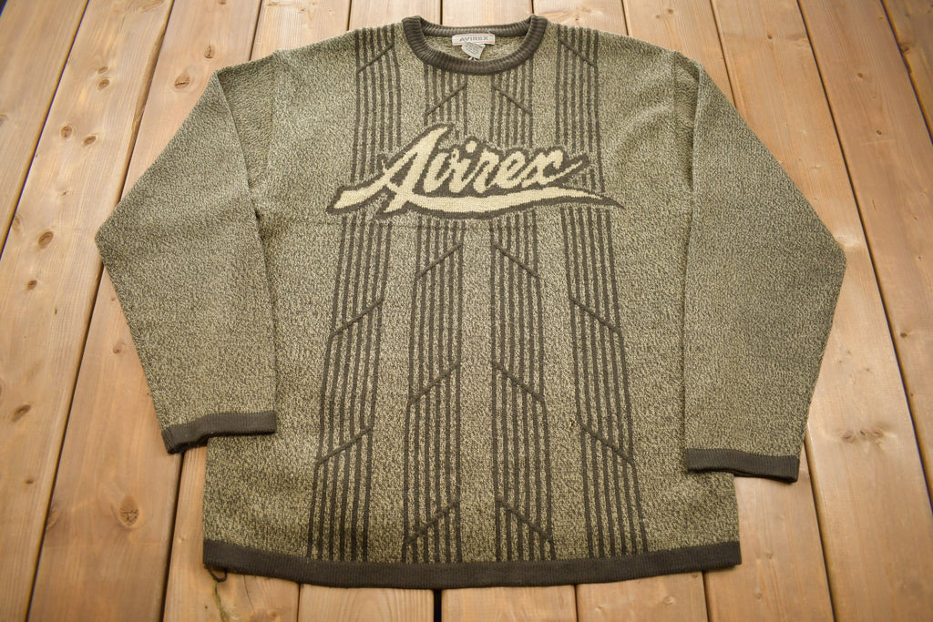 Vintage 1990s Avirex Logo Knit Sweater