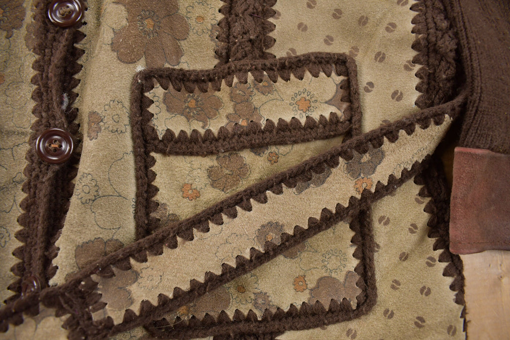 Vintage 1970's High fashion Suede Knit Coat