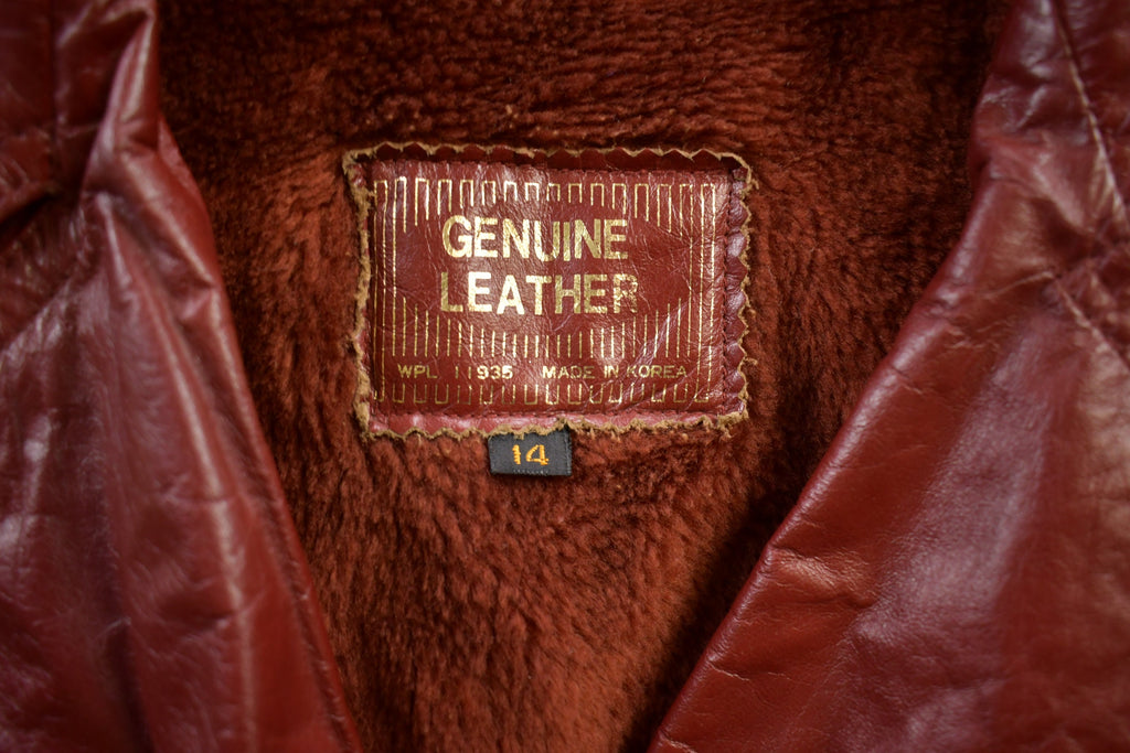 Vintage 1970s Genuine Leather Trench Coat