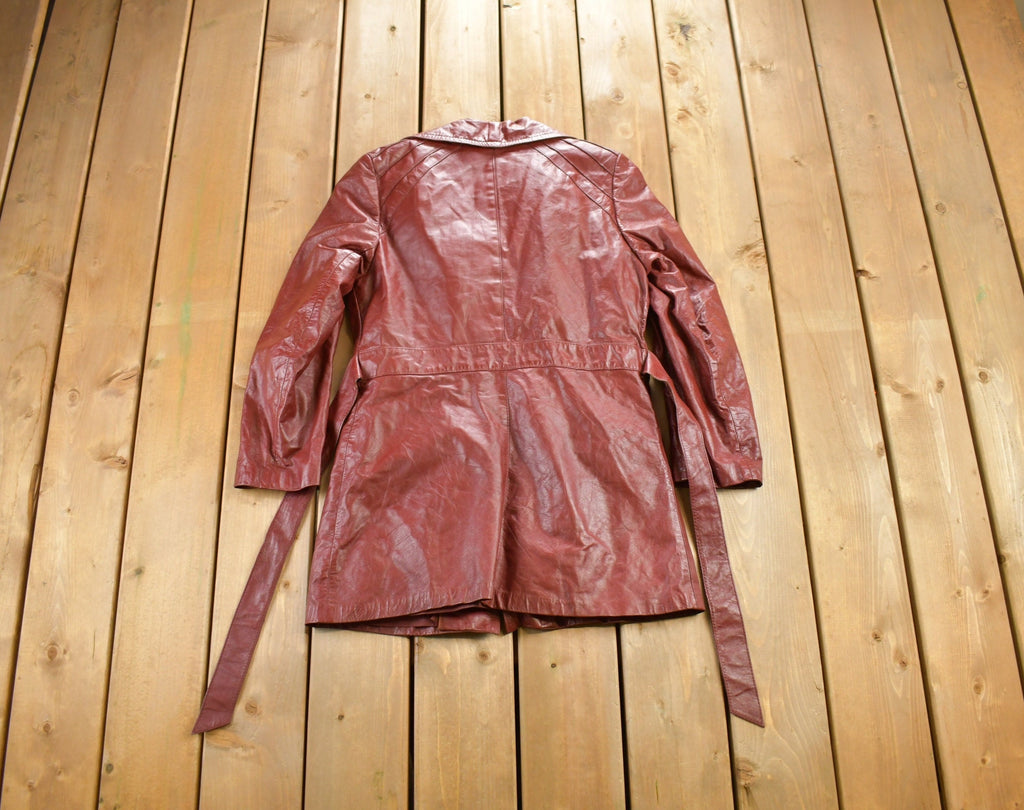 Vintage 1970s Genuine Leather Trench Coat