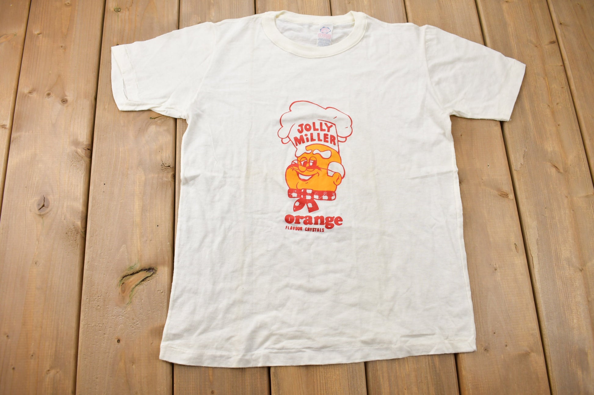 Vintage 1970s Jolly Miller Orange Graphic T Shirt