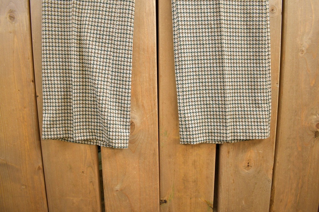 Vintage 1970s Checkered Wool Trousers Size 36x32