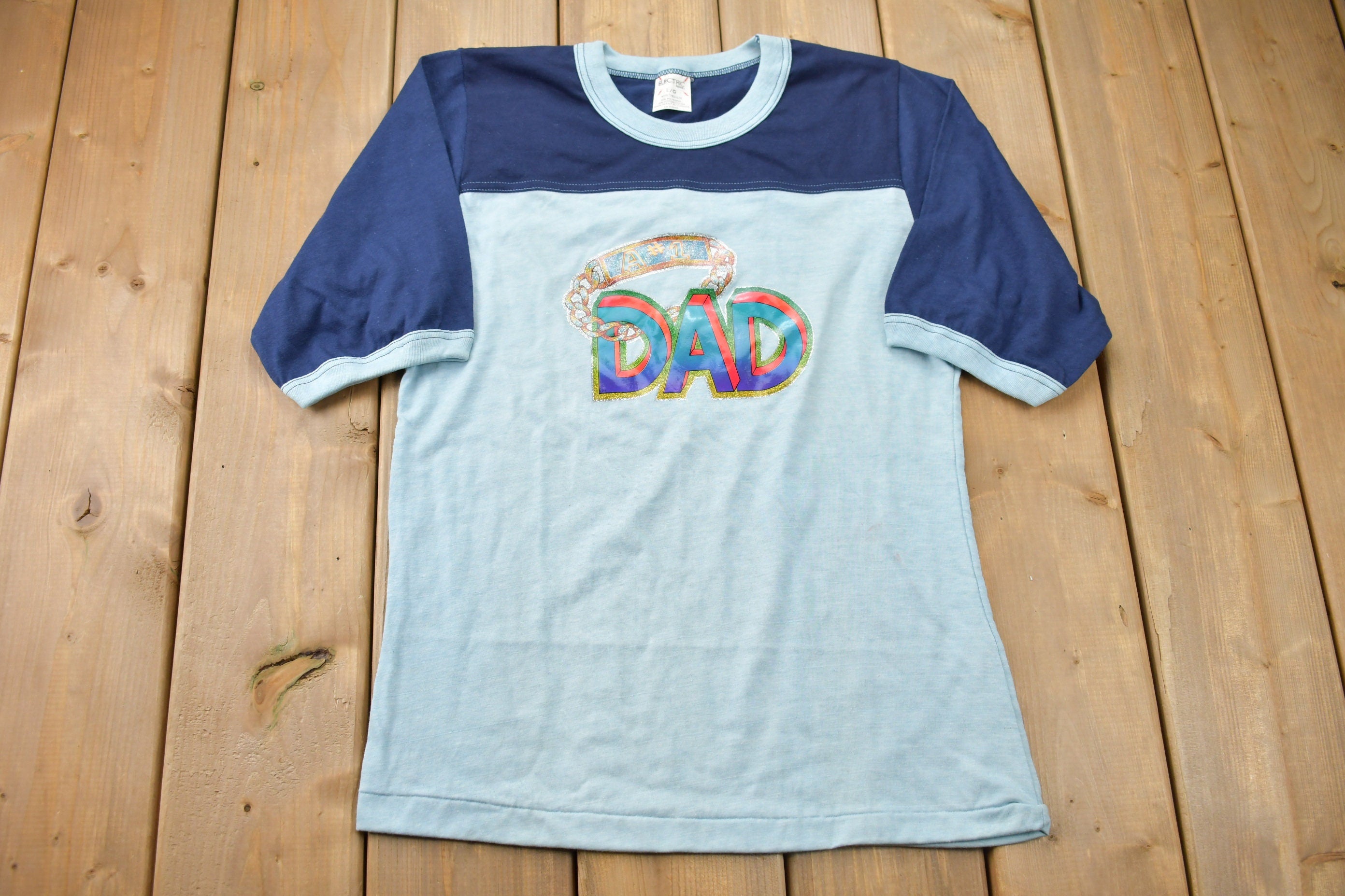 Vintage 1980s A #1 Dad Ringer T-Shirt