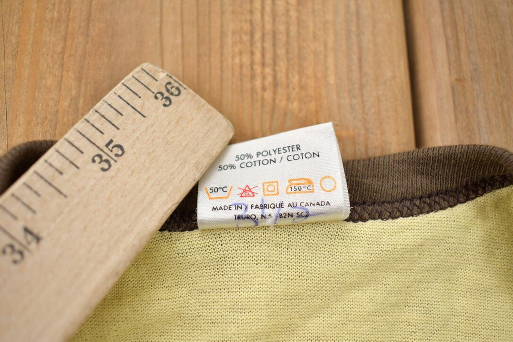 Vintage 1970s Stanfield's Yellow Brown Ringer Blank T-Shirt