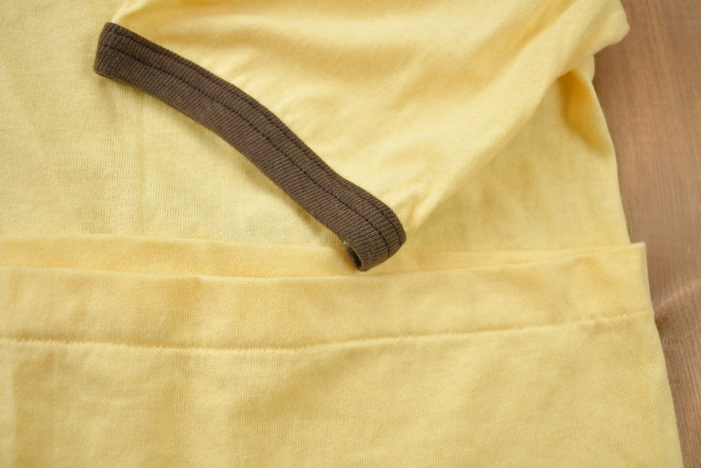 Vintage 1970s Stanfield's Yellow Brown Ringer Blank T-Shirt
