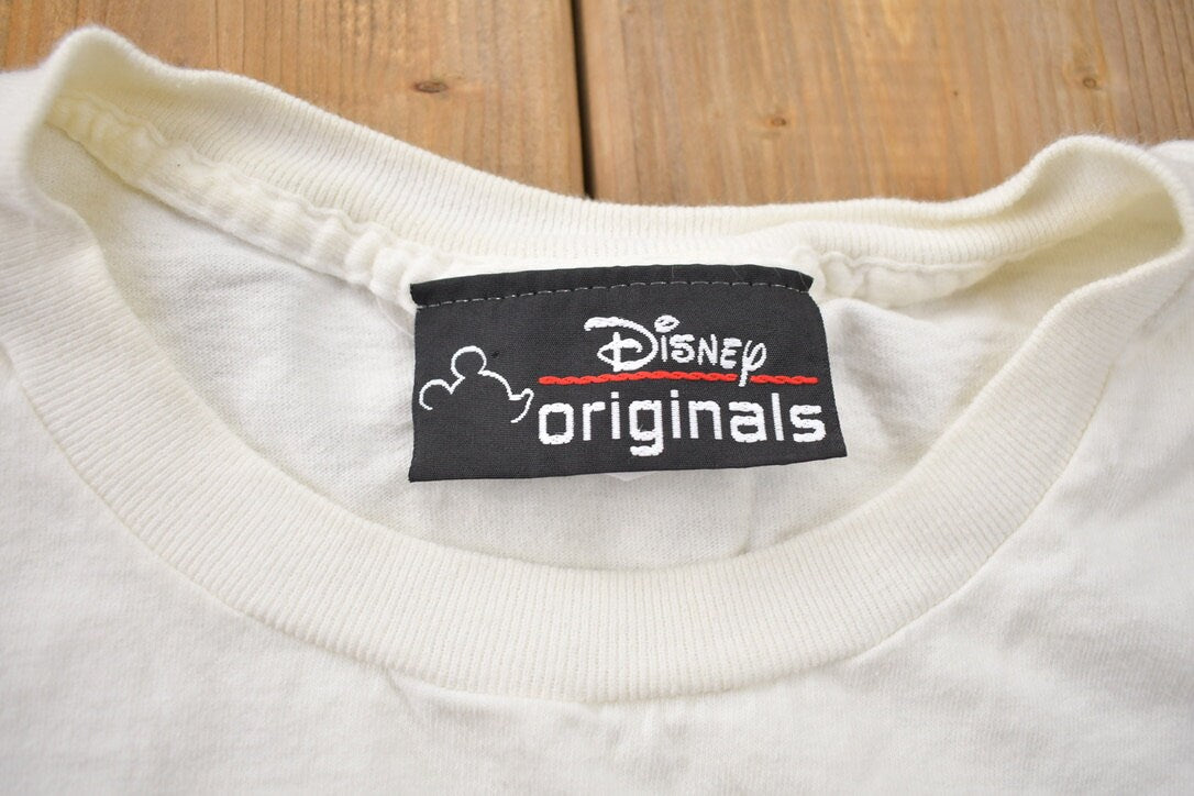 Vintage 1990s Disney Originals Mickey Mouse Embroidered Graphic T-Shirt / 90s Graphic Tee / Vintage Mickey Mouse / 90s Disney / Made in USA