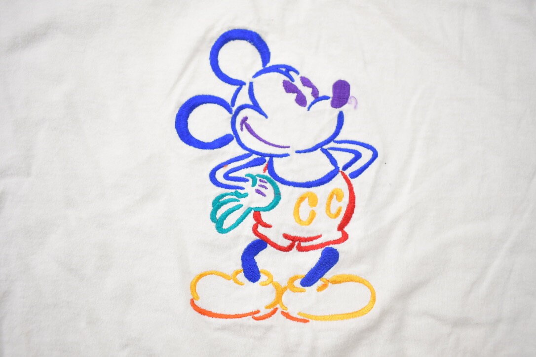 Vintage 1990s Disney Originals Mickey Mouse Embroidered Graphic T-Shirt / 90s Graphic Tee / Vintage Mickey Mouse / 90s Disney / Made in USA