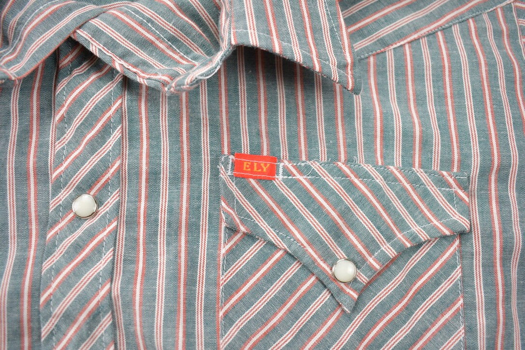 Vintage 1970s Ely Plains Embroidered Western Cowboy Style Button Up Shirt