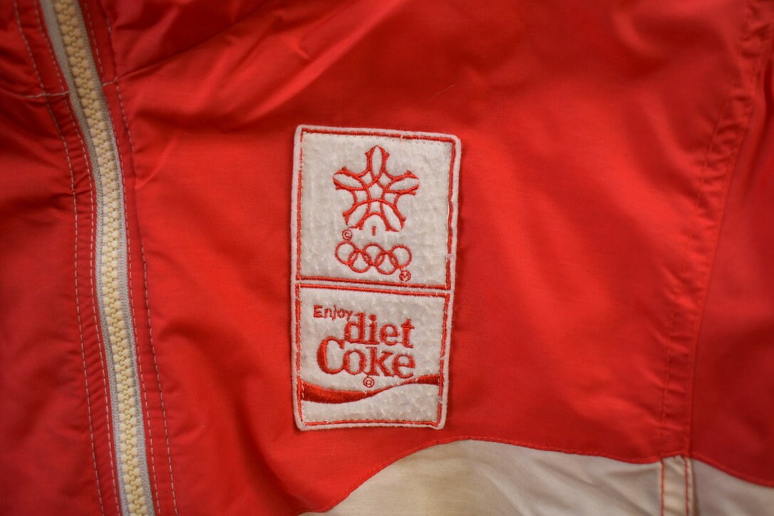 Vintage 1980s Diet Coke Bomber Jacket / Full Zip / Streetwear / Souvenir Jacket / Light Jacket / Streetwear