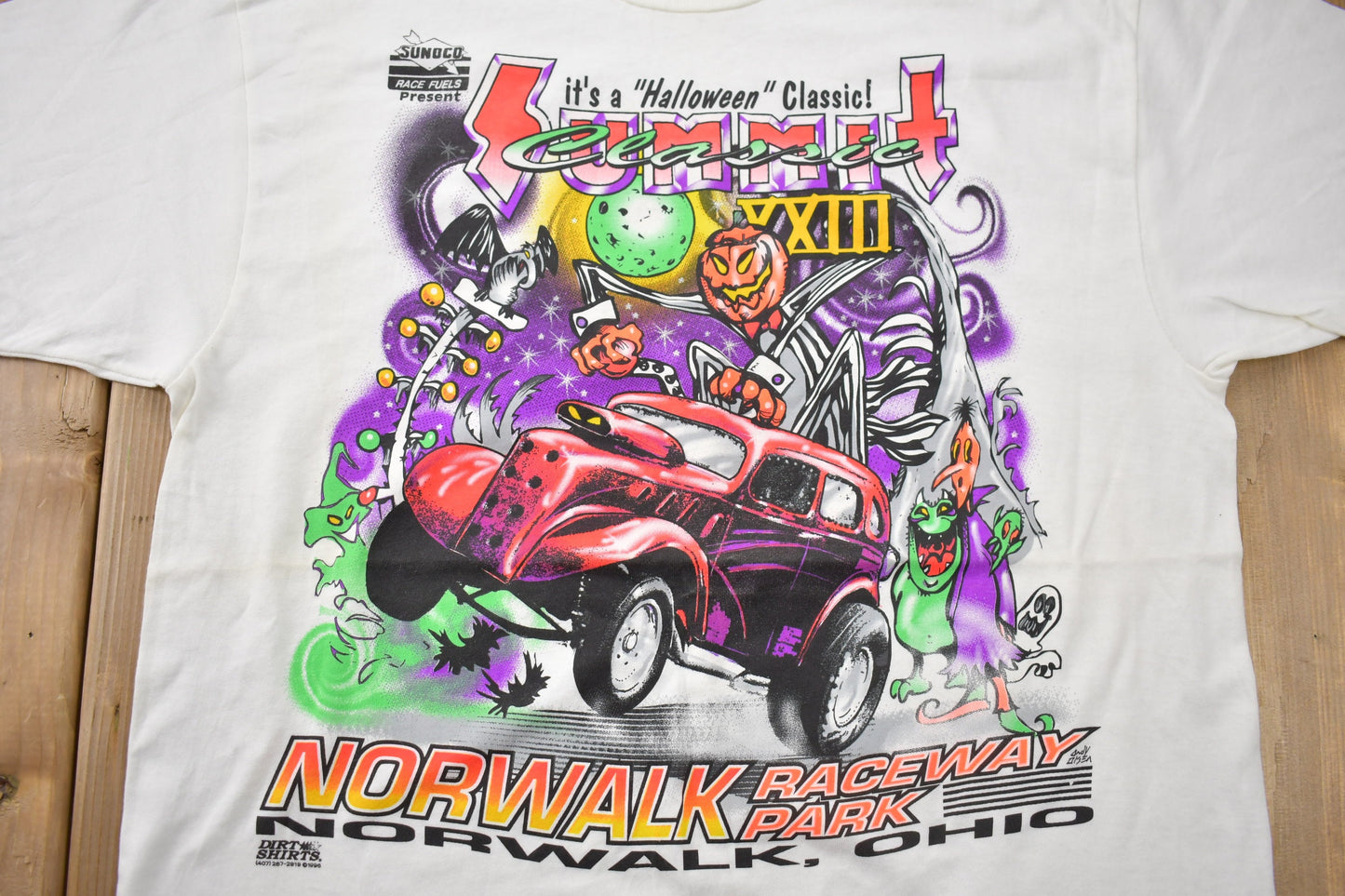 Vintage 1996 Halloween Raceway Park Graphic T-Shirt / Streetwear / Halloween Costume / Made in USA / Single Stitch / 90s Graphic Tee