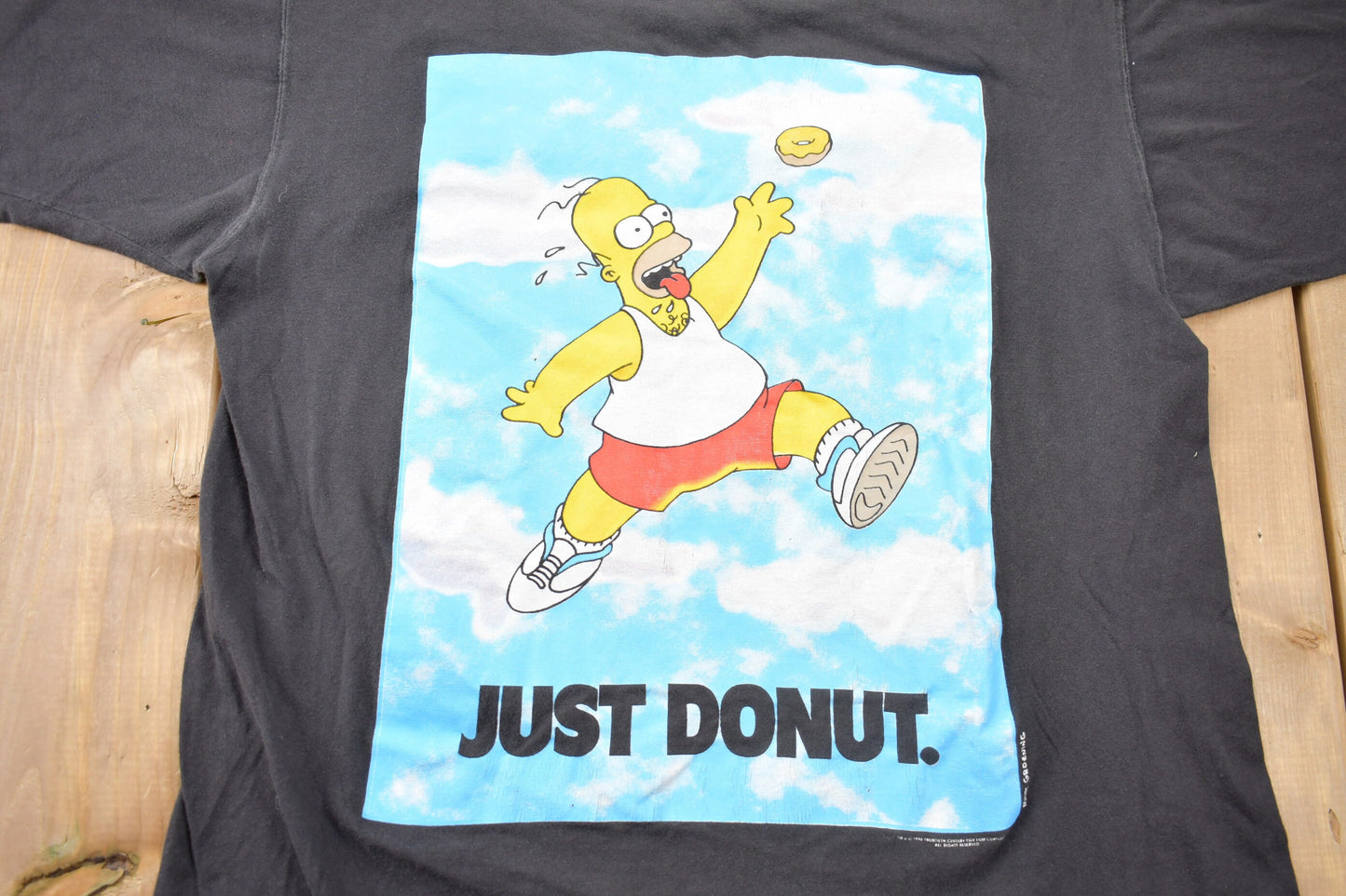 Vintage 1996 Just Donut Homer Simpson Simpsons Graphic T-Shirt / The Simpsons / Air Jordan Parody / Made In Canada /