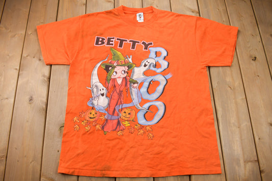 Vintage Y2K Betty Boop Boo Halloween Cartoon Graphic T-Shirt / 2000s Graphic Tee / Vintage Betty Boop