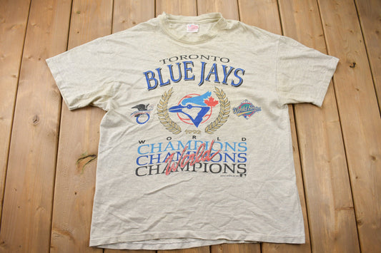 Vintage 1992 Toronto Blue Jays MLB World Series Champions T-shirt / Single Stitch / Made In USA