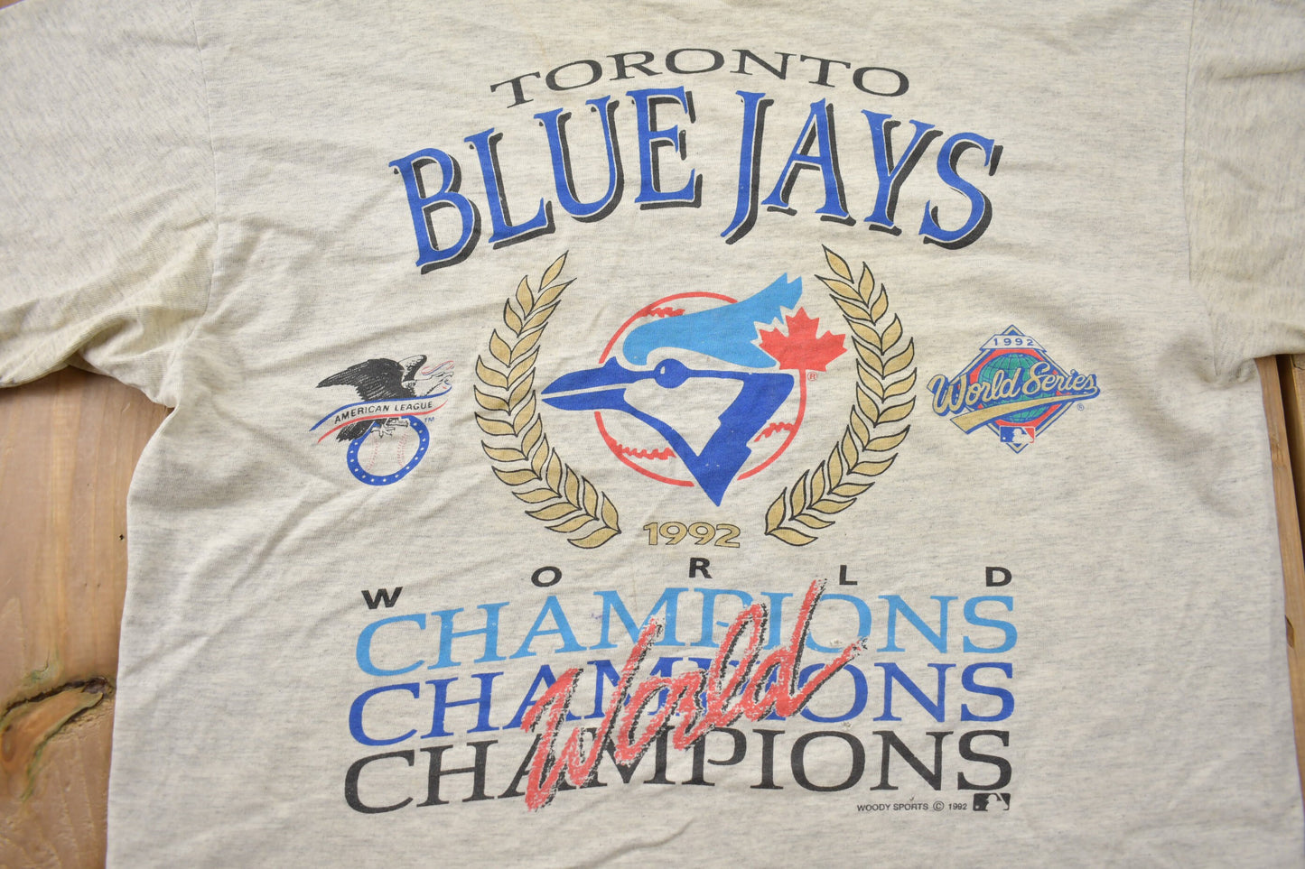 Vintage 1992 Toronto Blue Jays MLB World Series Champions T-shirt / Single Stitch / Made In USA