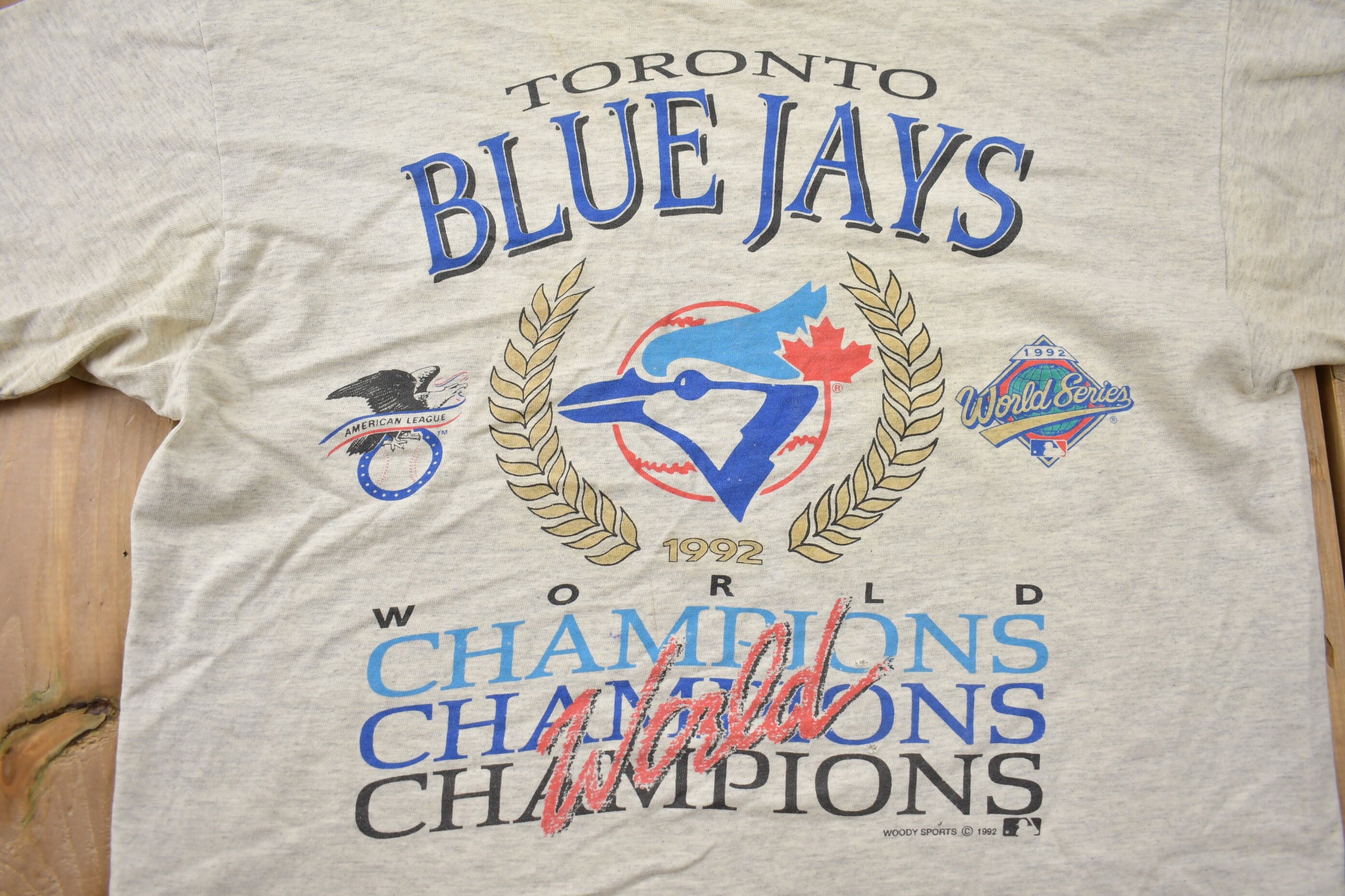 Vintage 1992 Toronto Blue Jays MLB World Series Champions T-shirt