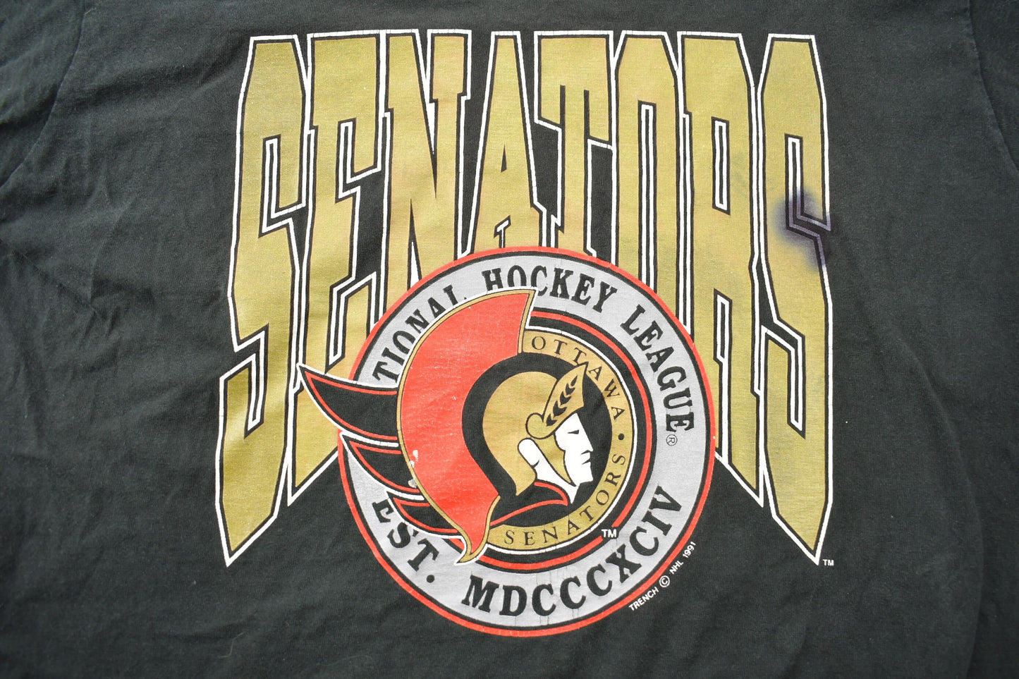 Vintage 1991 Ottawa Senators NHL Logo Graphic T Shirt / Sportswear / Streetwear / Athleisure / 90s Hockey / Made in Canada / Single Stitch