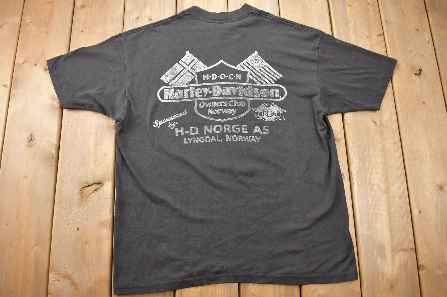 Vintage 1991 Hunderfossen Norway Super Rally Harley Davidson T-Shirt / Single Stitch / Made In USA / Biker Tee / Trucker Tee