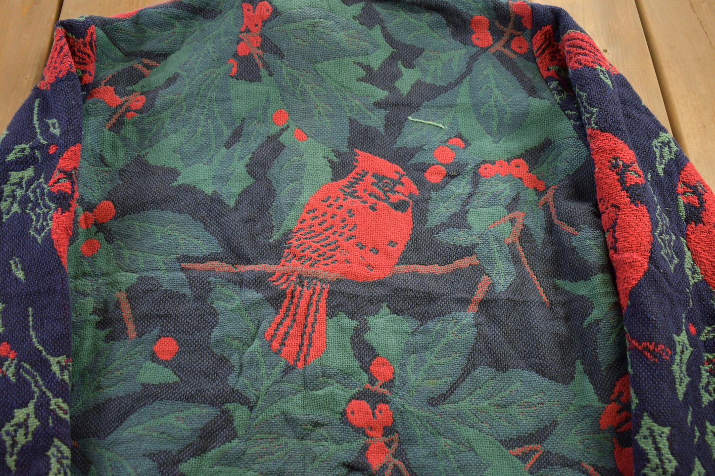 Vintage 1990s Cardinal Themed Quilt Jacket / Vintage 90s Zip Up / Abstract Patterns  / Streetwear / Birds