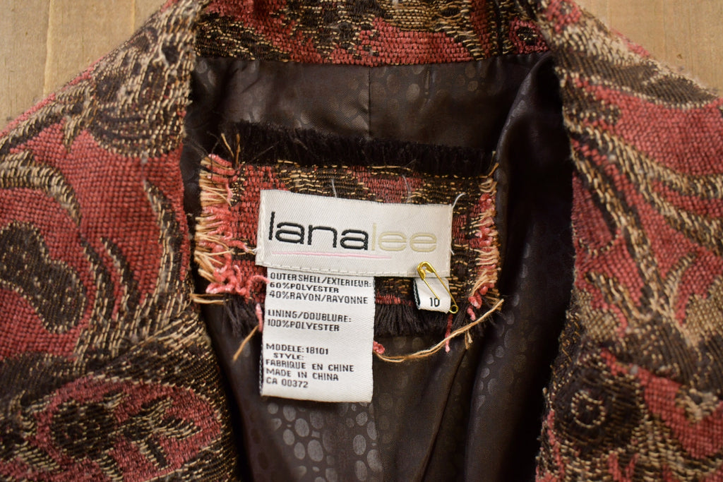 Vintage 1990s Lana Lee All Over Print Knitted Blazer
