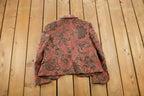 Vintage 1990s Lana Lee All Over Print Knitted Blazer