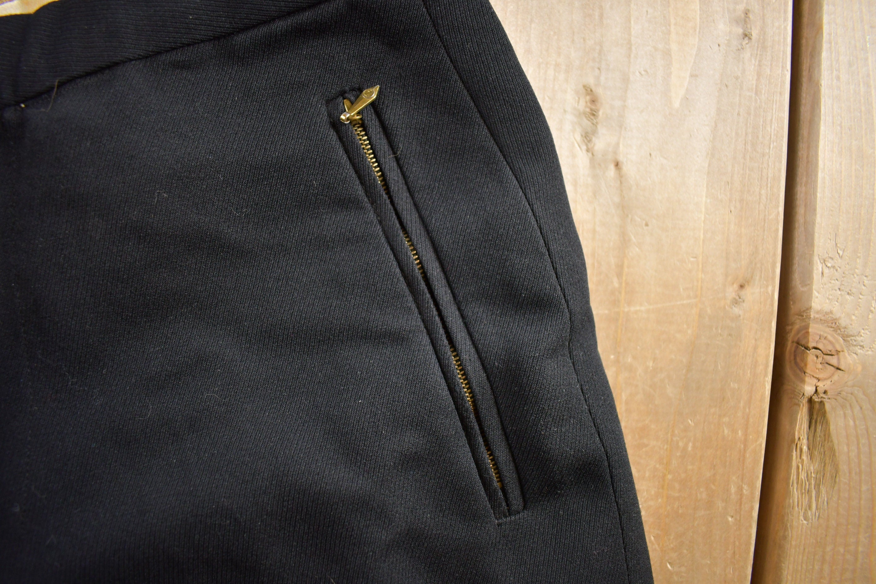 Vintage 1950s Aus Helanca Garn Black Ski Pants Size 32x31