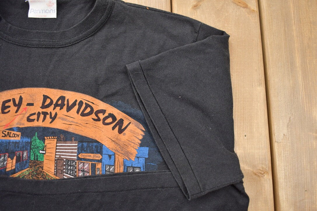 Vintage 1990s Harley Davidson Chatham Head NB Canada T-Shirt / Made In Canada / Biker Tee / Souvenir T Shirt / Vintage Harley