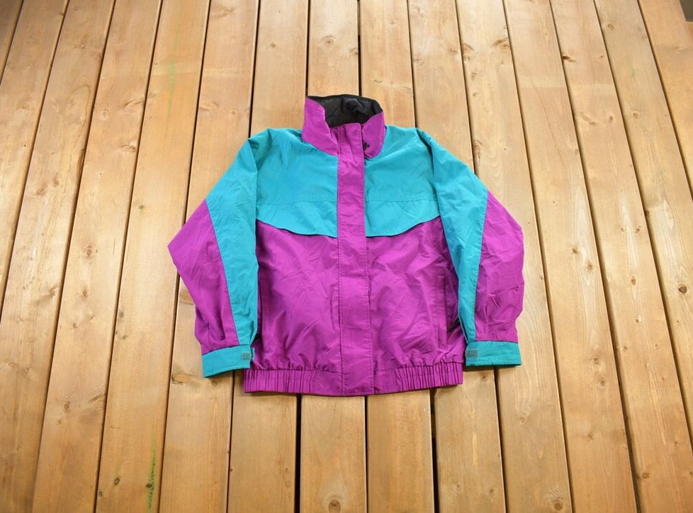 Vintage 1990s Hunt Club Ski Windbreaker Jacket / Color Block / Sportswear / Streetwear / Athleisure / Racing Jacket