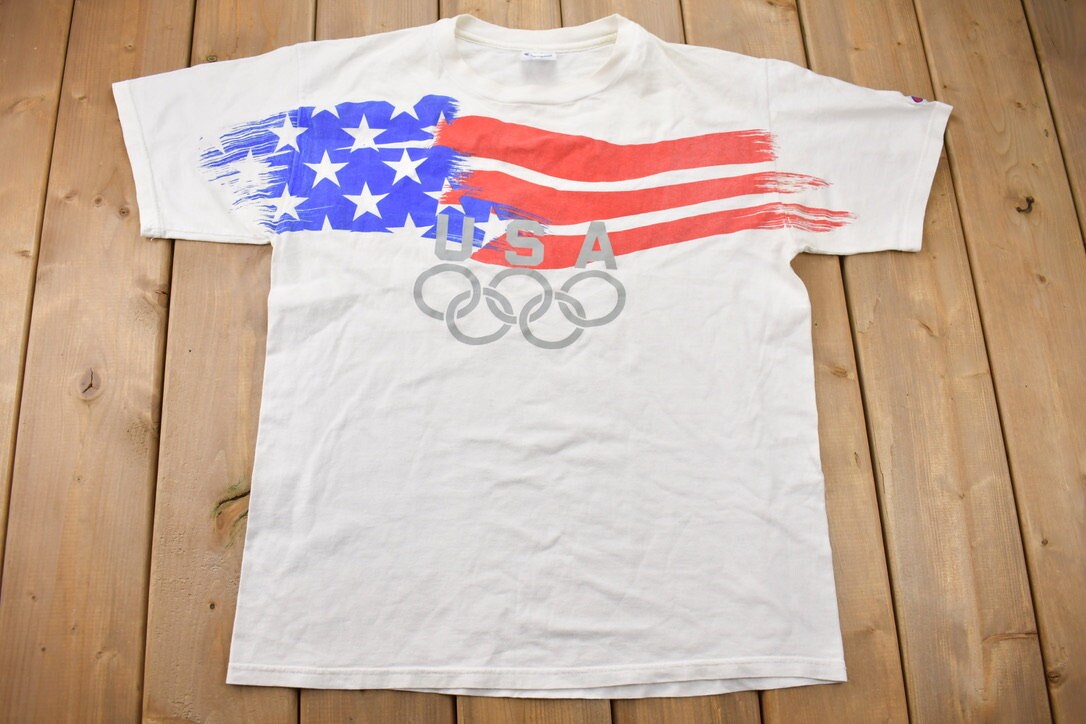 Vintage 1990s USA Olympic Champion T-Shirt / Vintage Champion / Team USA / Heavy Weight