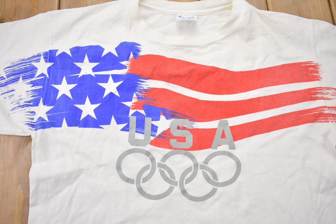 Vintage 1990s USA Olympic Champion T-Shirt / Vintage Champion / Team USA / Heavy Weight