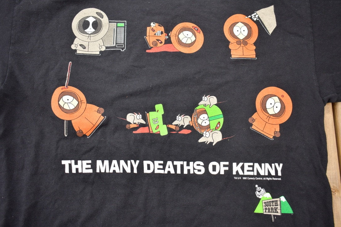 Vintage 1998 The Many Deaths Of Kenny South Park Graphic T-Shirt / Comedy Central / Streetwear / Vintage TV / South Park Shirt