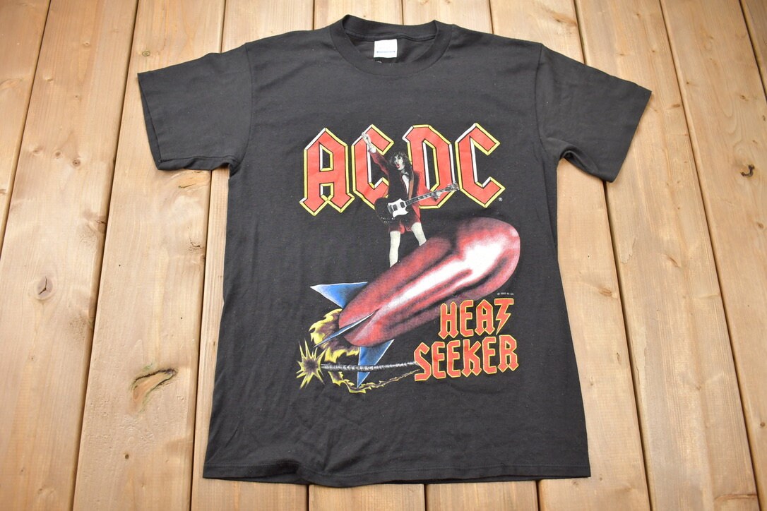 Vintage 1988 AC/DC Heat Seeker World Tour Band T-shirt / Band Tee / Single Stitch / Made in USA / 80s T-shirt / Promo / Premium Vintage