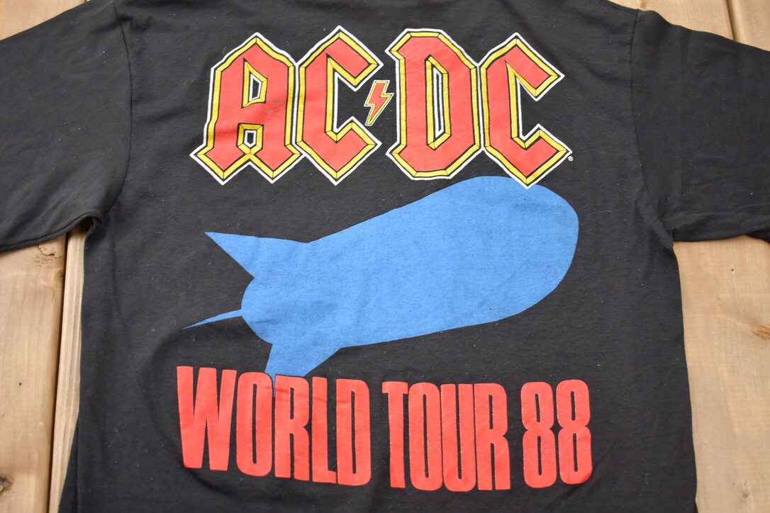 Vintage 1988 AC/DC Heat Seeker World Tour Band T-shirt / Band Tee / Single  Stitch / Made in USA / 80s T-shirt / Promo / Premium Vintage