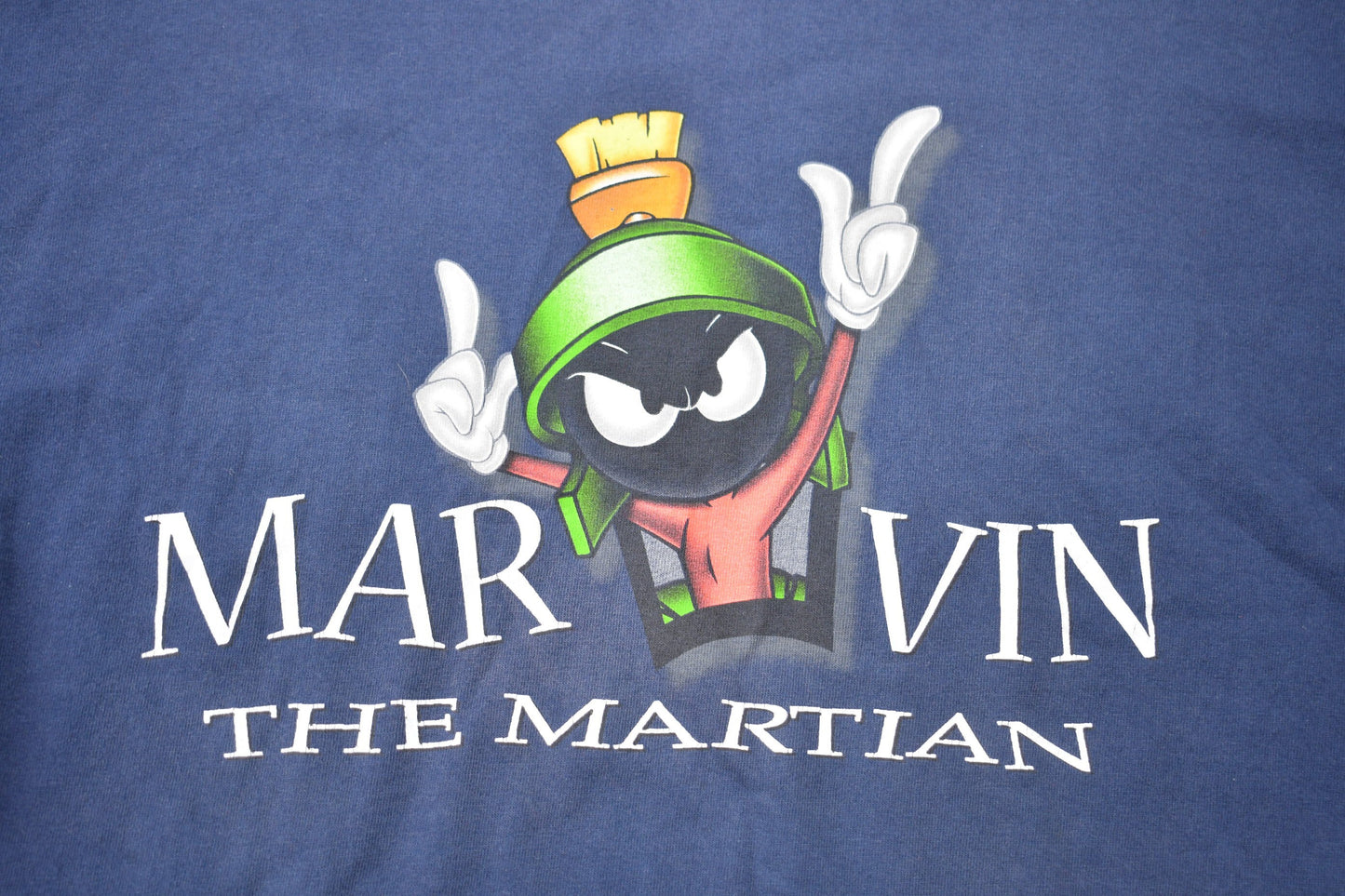 Vintage 1999 Marvin The Martian Looney Tunes Cartoon Promo T-Shirt / 90s Graphic Tee / TV Promo T Shirt / Warner Bros Studio Store