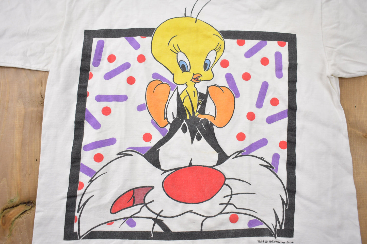 Vintage 1993 Tweety Bird and Sylvester the Cat Looney Tunes Cartoon Promo T-Shirt / 90s / TV Promo T Shirt / Warner Bros / Made In USA