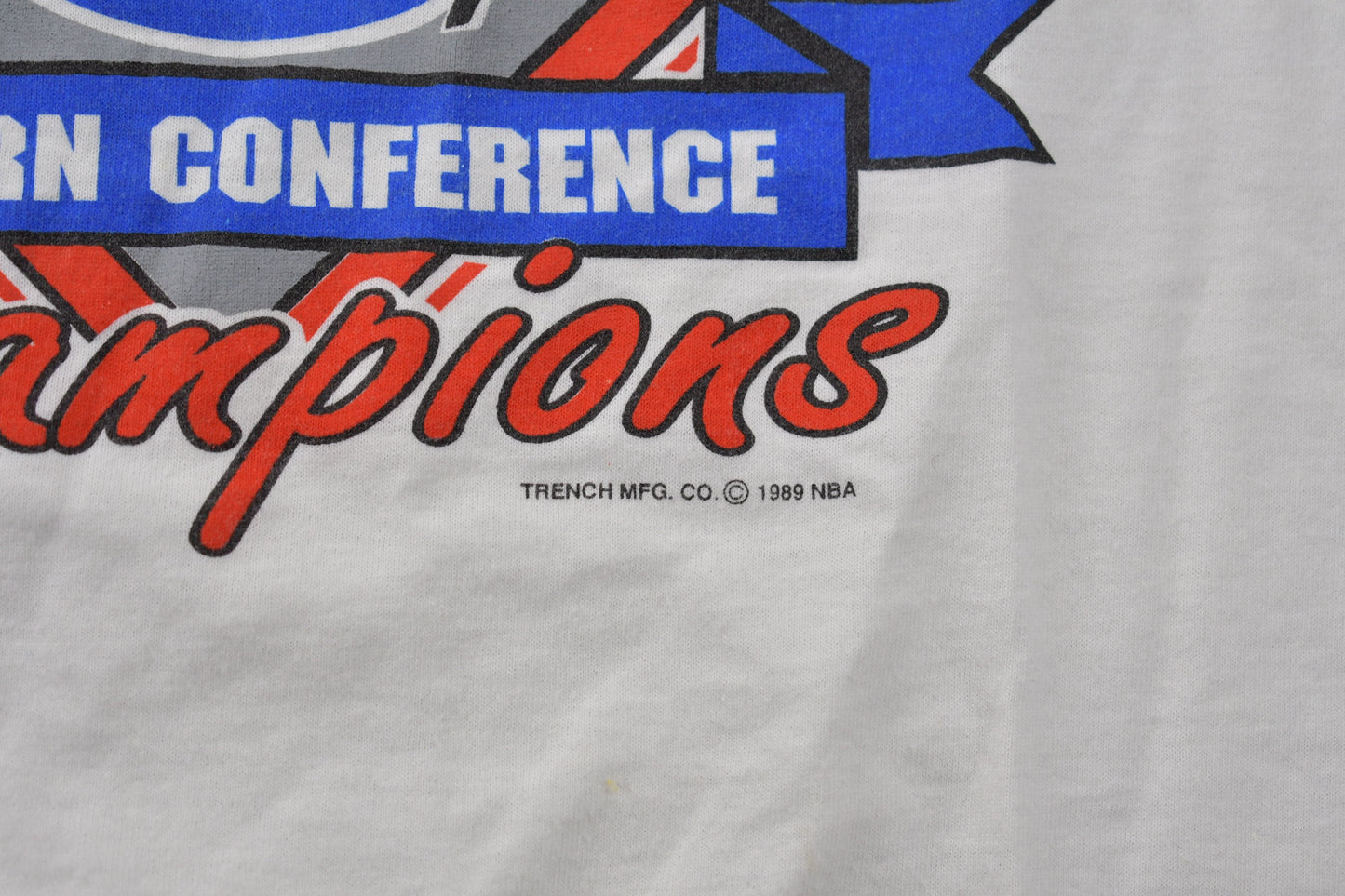 Vintage 1989 Detroit Pistons NBA Eastern Conference Champions Graphic T-Shirt / Made In USA / Single Stitch / NBA Basketball / Bad Boys