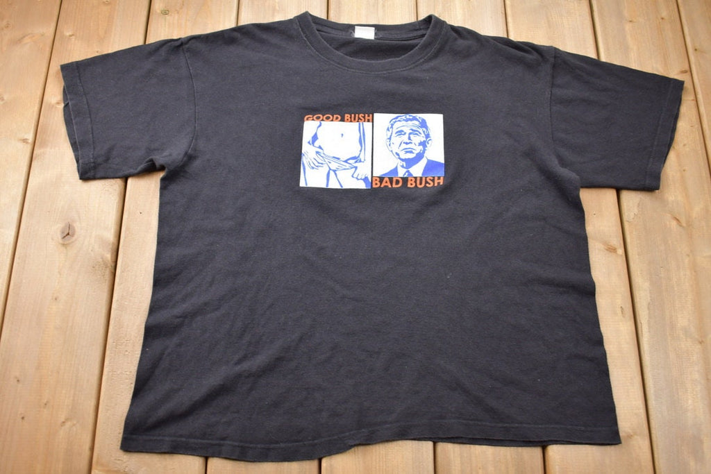Vintage Y2K Good Bush Bad Bush George Bush Graphic T-Shirt