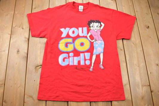 Vintage 2000 Betty Boop You Go Girl Cartoon Graphic T-Shirt / 2000s Graphic Tee / Vintage Betty Boop / Y2K