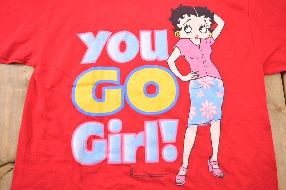 Vintage 2000 Betty Boop You Go Girl Cartoon Graphic T-Shirt / 2000s Graphic Tee / Vintage Betty Boop / Y2K