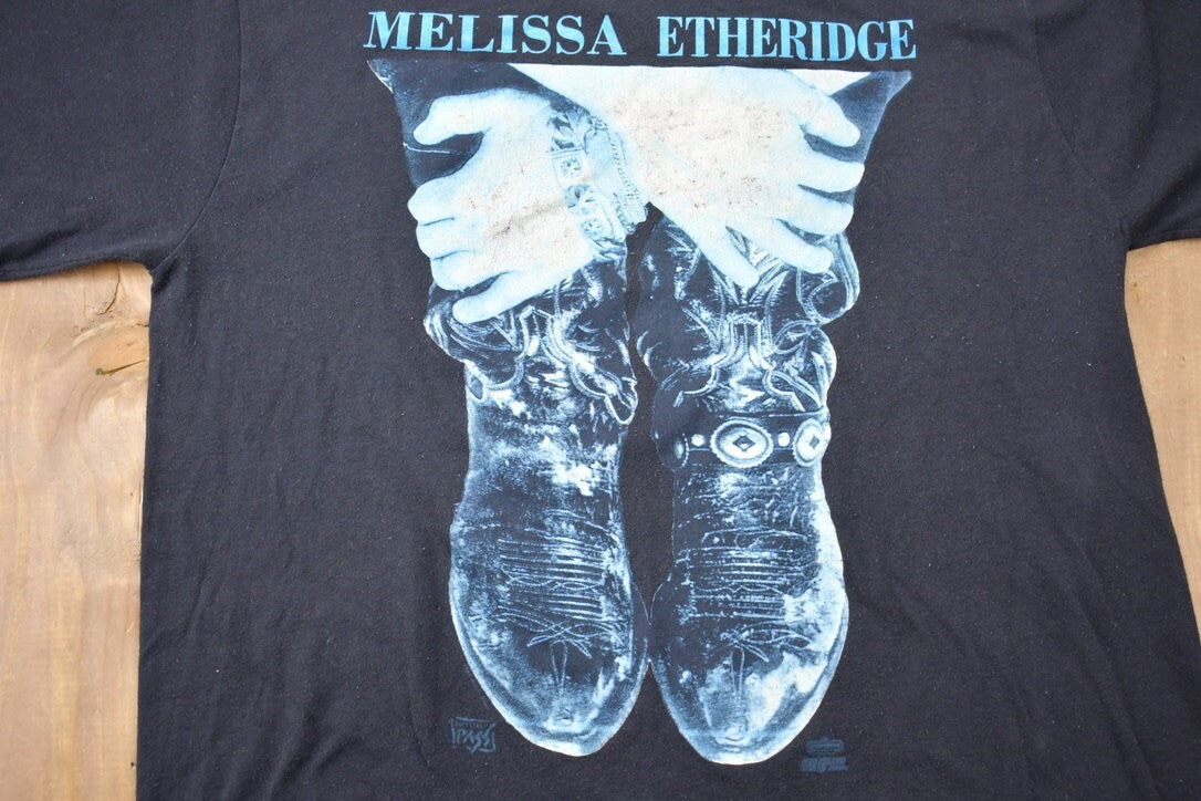 Vintage 1990s Melissa Etheridge Never Enough Live Graphic T-Shirt / Backstage Pass / Single Stitch / Made In Canada / 90s Graphic