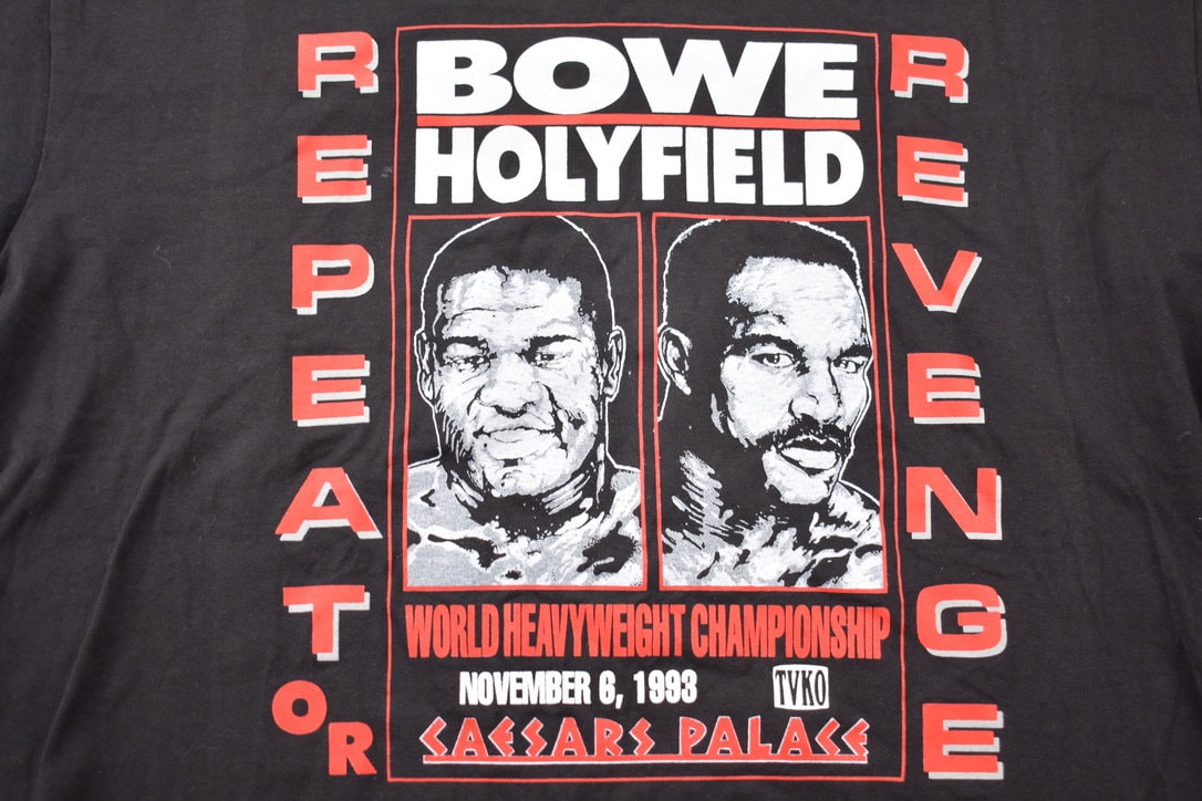 Vintage 1993 Bowe Vs Holyfield World Heavyweight Championship Graphic T-Shirt / Streetwear / Single Stitch / Made In USA / 90s Graphic Tee