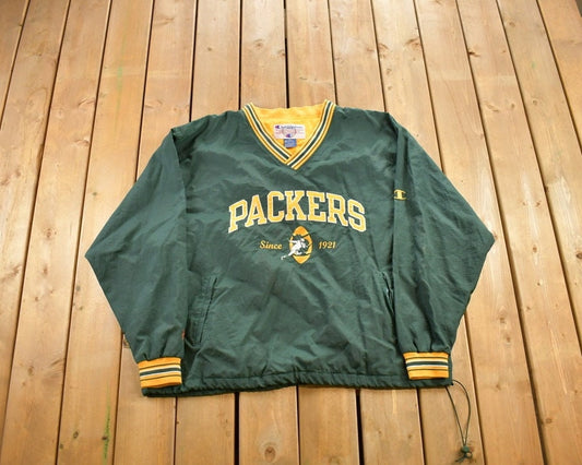 Vintage 1990s NFL Champion Green Bay Packers Windbreaker / Vintage Champion/ Color Block / Sportswear / Patchwork