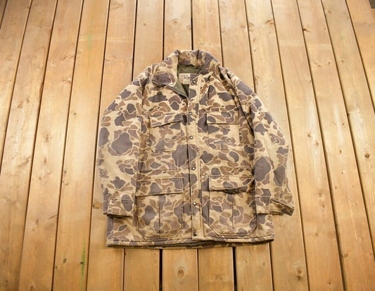 Vintage 1990s Blizzard Pruf Tree Camo Winter Jacket / Vintage Camo Jacket / Outdoorsman / Wilderness Jacket / Hunting Camo/ Zip Up