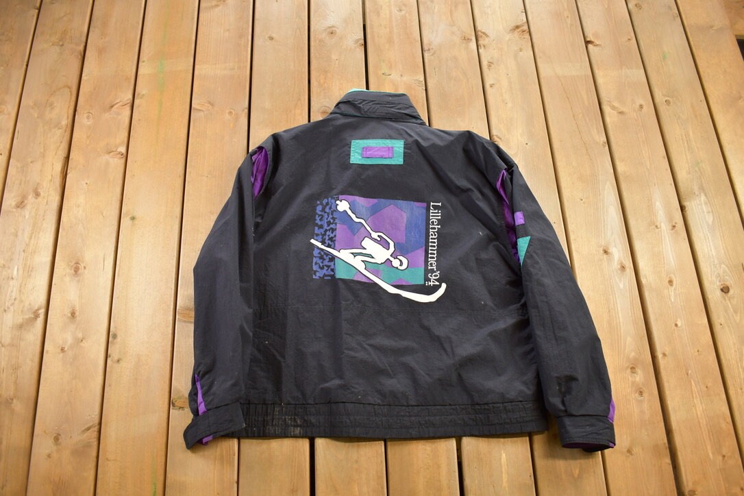 Vintage 1990s Lilliehammer 94' Windbreaker Jacket / Ski Jacket / Light Jacket / Vintage Windbreaker/ Diet Coke / Olympics