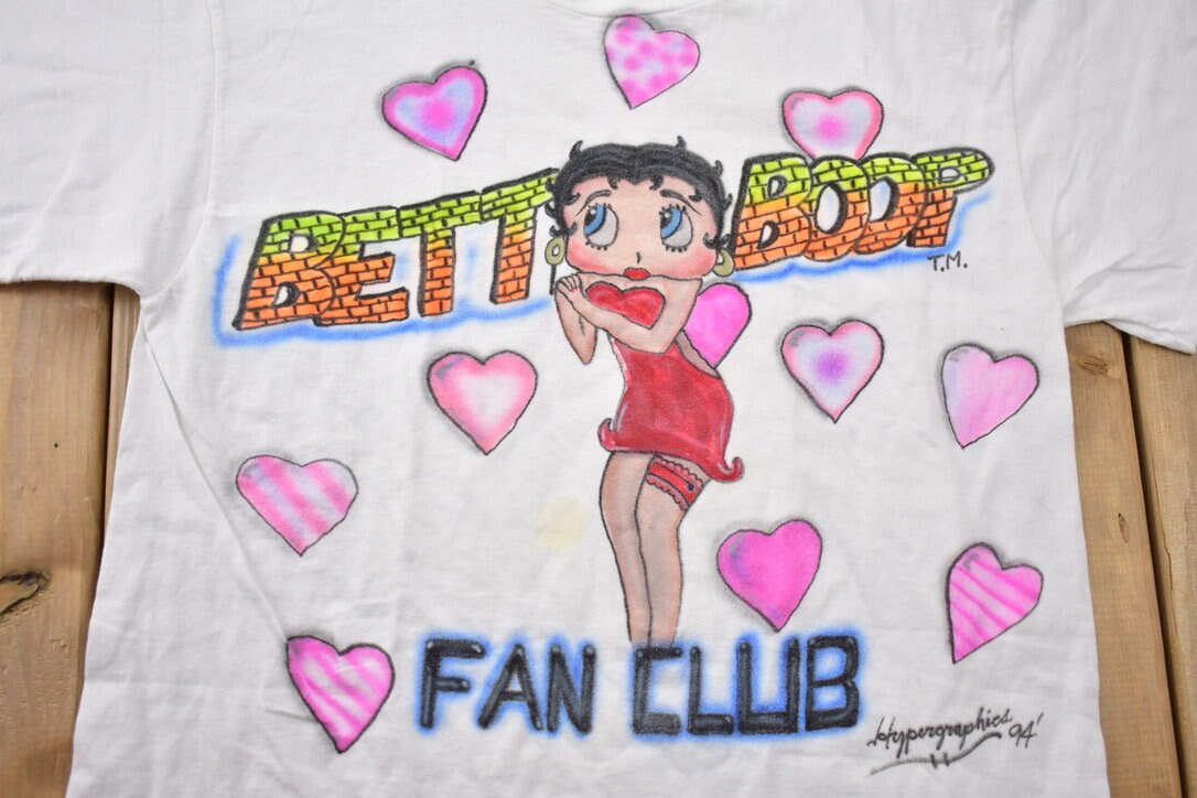 Vintage 1994 Betty Boop Fan Club T-Shirt / 90s Graphic Tee / Made In USA / Vintage Boop / White Tee / Single Stitch